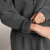 Sudadera con capucha de corte recto y tejido modal cepillado jaspeado Sudadera con capucha de corte recto y tejido modal cepillado jaspeado
