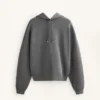 Sudadera con capucha de corte recto y tejido modal cepillado jaspeado Sudadera con capucha de corte recto y tejido modal cepillado jaspeado