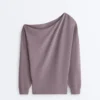 Sudadera con cuello asimétrico, cintura ajustable y modal Soft Touch Sudadera con cuello asimétrico, cintura ajustable y modal Soft Touch