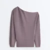 Sudadera con cuello asimétrico, cintura ajustable y modal Soft Touch Sudadera con cuello asimétrico, cintura ajustable y modal Soft Touch