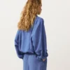 Sudadera con media cremallera, bolsillo delantero, mezcla de lyocell y 24 % de lino