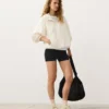 Sudadera con media cremallera, bolsillo delantero, mezcla de lyocell y 24 % de lino