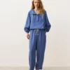Sudadera con media cremallera, bolsillo delantero, mezcla de lyocell y 24 % de lino