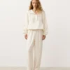 Pantalones rectos de mezcla de lyocell y 24 % de lino Pantalones rectos de mezcla de lyocell y 24 % de lino