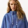 Sudadera con media cremallera, bolsillo delantero, mezcla de lyocell y 24 % de lino