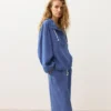 Sudadera con media cremallera, bolsillo delantero, mezcla de lyocell y 24 % de lino