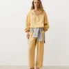 Pantalones rectos de mezcla de lyocell y 24 % de lino Pantalones rectos de mezcla de lyocell y 24 % de lino