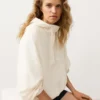 Sudadera con media cremallera, bolsillo delantero, mezcla de lyocell y 24 % de lino