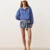 Sudadera con media cremallera, bolsillo delantero, mezcla de lyocell y 24 % de lino