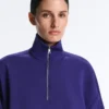 Sudadera con media cremallera y modal cepillado Sudadera con media cremallera y modal cepillado