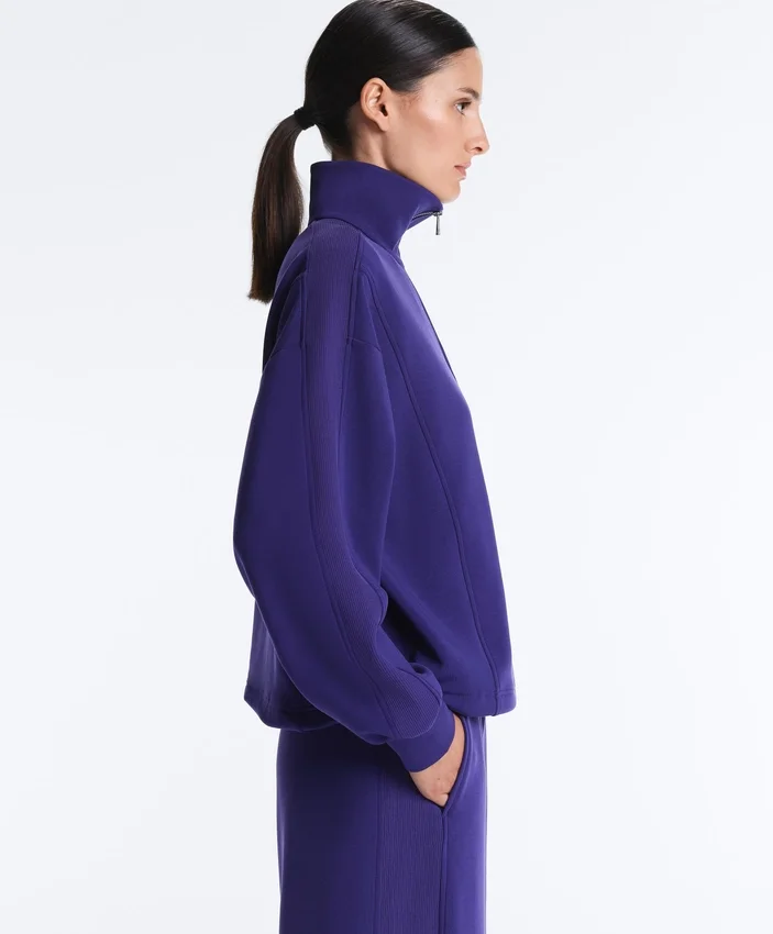 Sudadera con media cremallera y modal cepillado Sudadera con media cremallera y modal cepillado