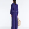 Pantalones rectos de pierna ancha con modal cepillado Pantalones rectos de pierna ancha con modal cepillado