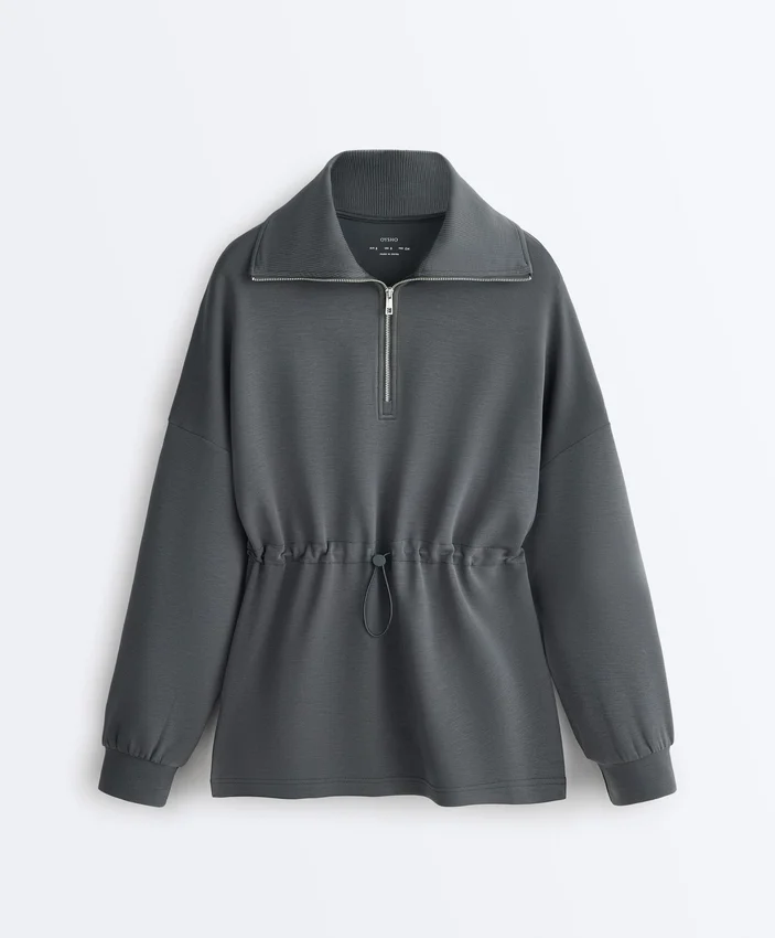 Sudadera con media cremallera y modal Soft Touch Sudadera con media cremallera y modal Soft Touch