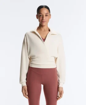 Sudadera cruzada con cuello polo y modal Soft Touch