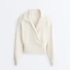 Sudadera cruzada con cuello polo y modal Soft Touch