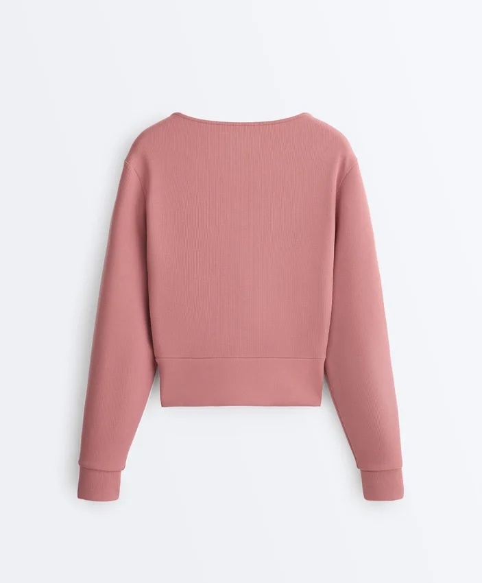 Sudadera cruzada de modal cepillado Sudadera cruzada de modal cepillado