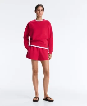Sudadera de cuello redondo de algodón piqué