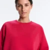 Sudadera de cuello redondo de algodón piqué Sudadera de cuello redondo de algodón piqué