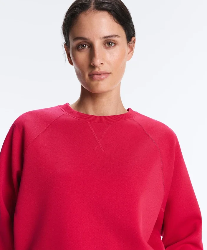 Sudadera de cuello redondo de algodón piqué Sudadera de cuello redondo de algodón piqué