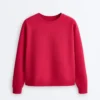 Sudadera de cuello redondo de algodón piqué Sudadera de cuello redondo de algodón piqué