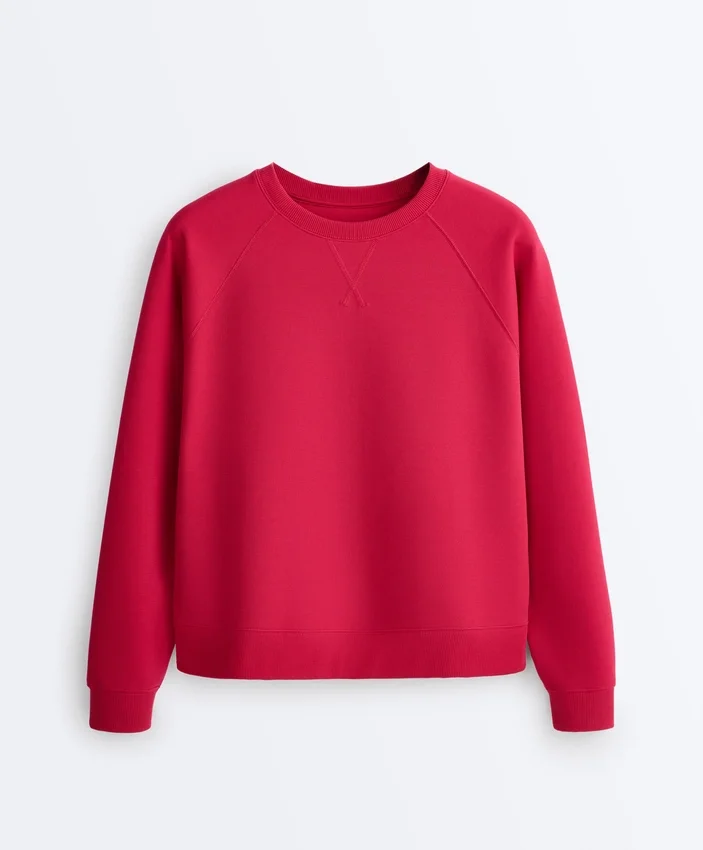 Sudadera de cuello redondo de algodón piqué Sudadera de cuello redondo de algodón piqué
