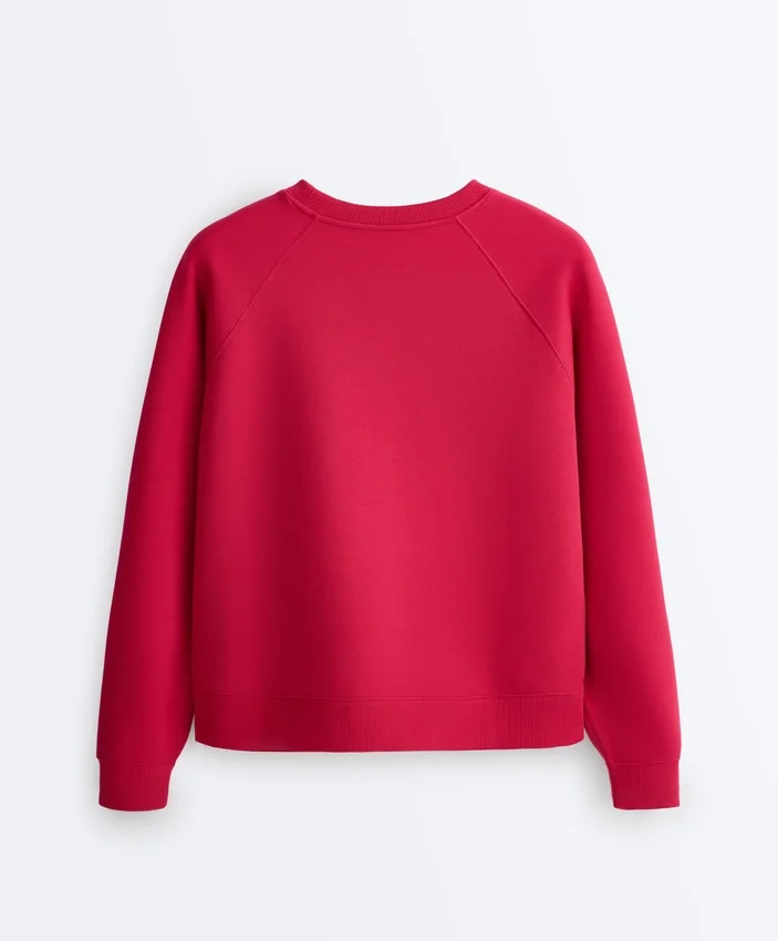 Sudadera de cuello redondo de algodón piqué Sudadera de cuello redondo de algodón piqué