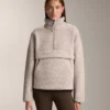 Sudadera de imitación de chaquetas de piel de oveja con bolsillo delantero