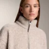 Sudadera de imitación de chaquetas de piel de oveja con bolsillo delantero
