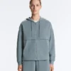 Sudadera de modal Soft Touch con cremallera y cuello acanalado