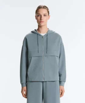 Sudadera de modal Soft Touch con cremallera y cuello acanalado