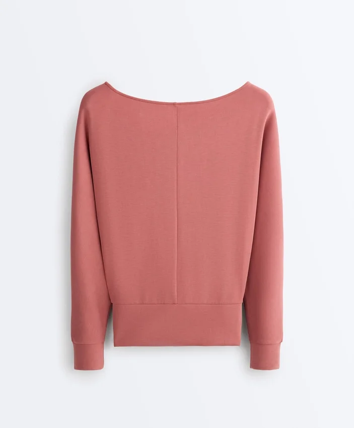 Sudadera de modal Soft Touch con cuello barco Sudadera de modal Soft Touch con cuello barco
