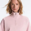 Sudadera de piqué con cuello alto y cremallera, con algodón Sudadera de piqué con cuello alto y cremallera, con algodón
