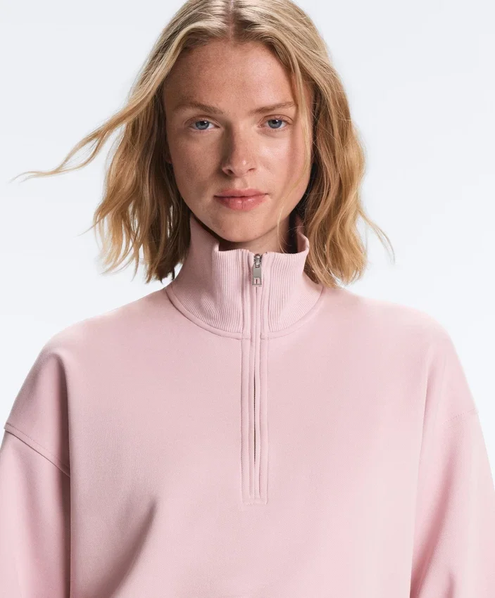Sudadera de piqué con cuello alto y cremallera, con algodón Sudadera de piqué con cuello alto y cremallera, con algodón