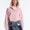 Sudadera de piqué con cuello alto y cremallera, con algodón Sudadera de piqué con cuello alto y cremallera, con algodón