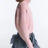 Sudadera de piqué con cuello alto y cremallera, con algodón Sudadera de piqué con cuello alto y cremallera, con algodón