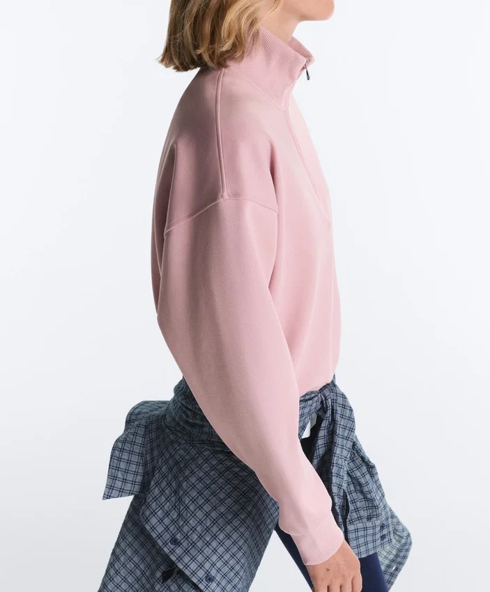 Sudadera de piqué con cuello alto y cremallera, con algodón Sudadera de piqué con cuello alto y cremallera, con algodón