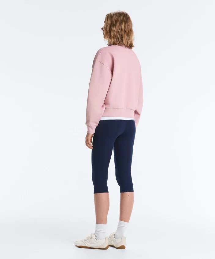 Sudadera de piqué con cuello alto y cremallera, con algodón Sudadera de piqué con cuello alto y cremallera, con algodón