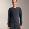 Sudadera de rayas asimétricas con modal Sudadera de rayas asimétricas con modal