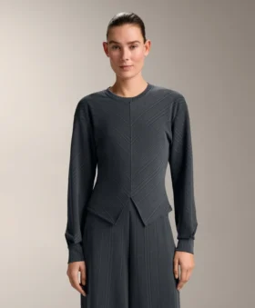 Sudadera de rayas asimétricas con modal