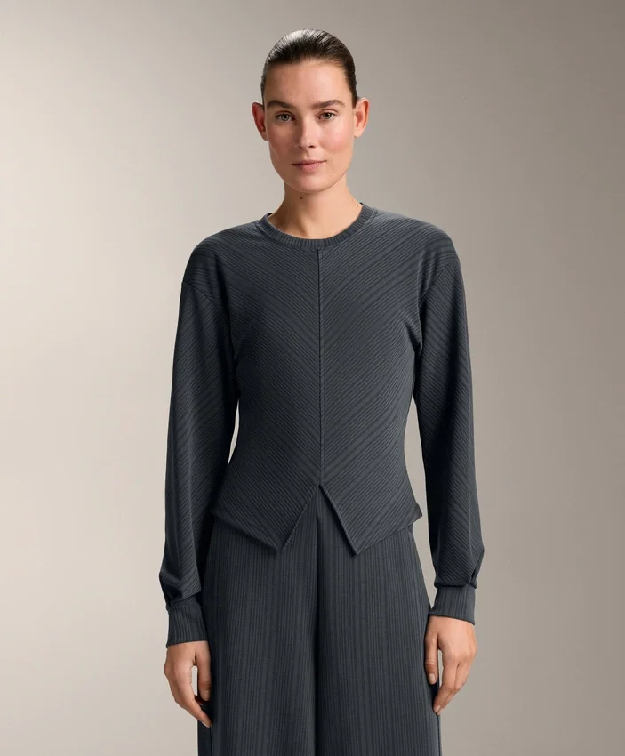 Sudadera de rayas asimétricas con modal Sudadera de rayas asimétricas con modal