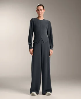 Sudadera de rayas asimétricas con modal