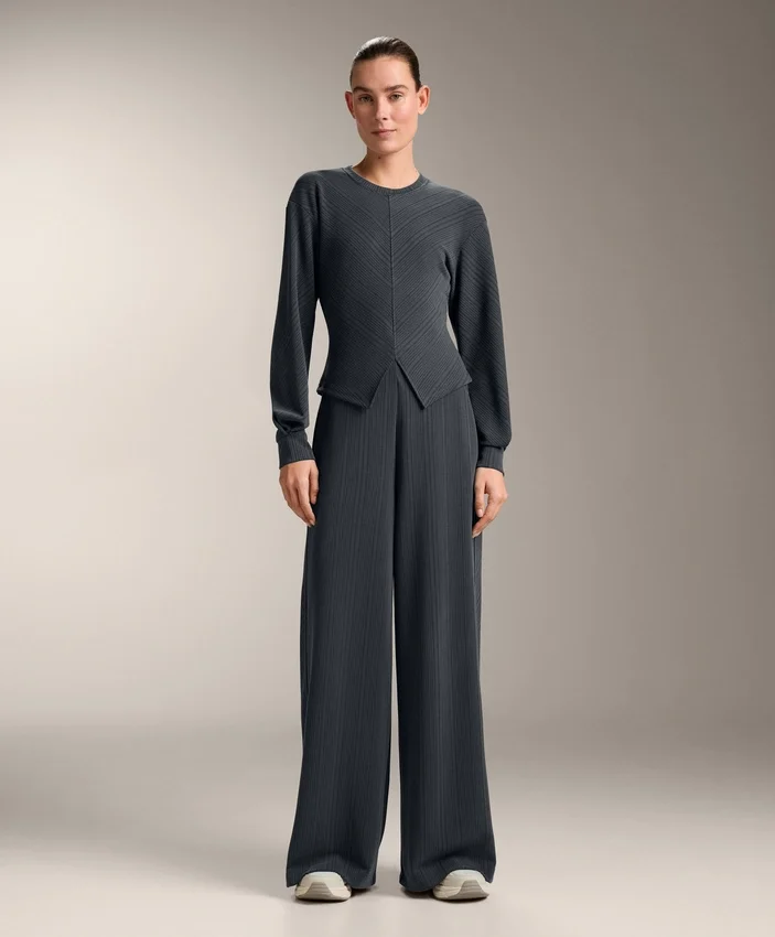 Sudadera de rayas asimétricas con modal Sudadera de rayas asimétricas con modal