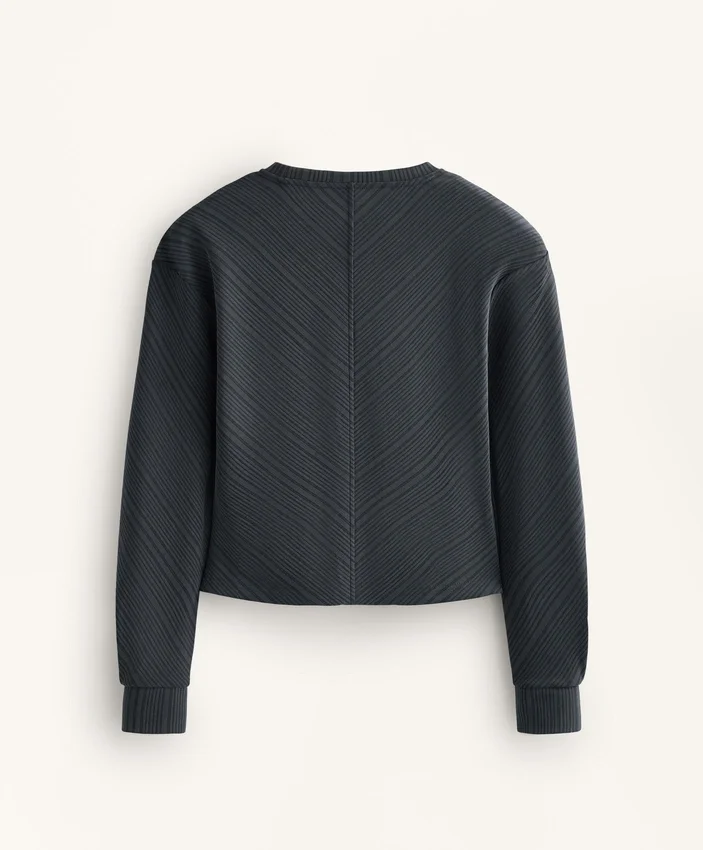 Sudadera de rayas asimétricas con modal Sudadera de rayas asimétricas con modal