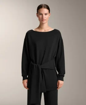 Sudadera larga de modal Soft Touch con detalle de nudo