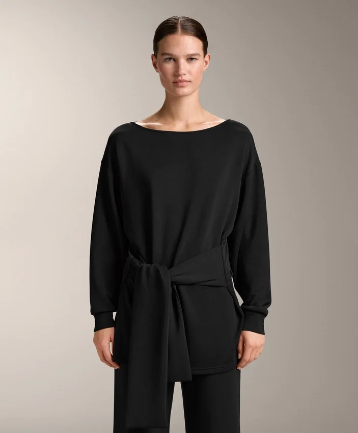 Sudadera larga de modal Soft Touch con detalle de nudo Sudadera larga de modal Soft Touch con detalle de nudo