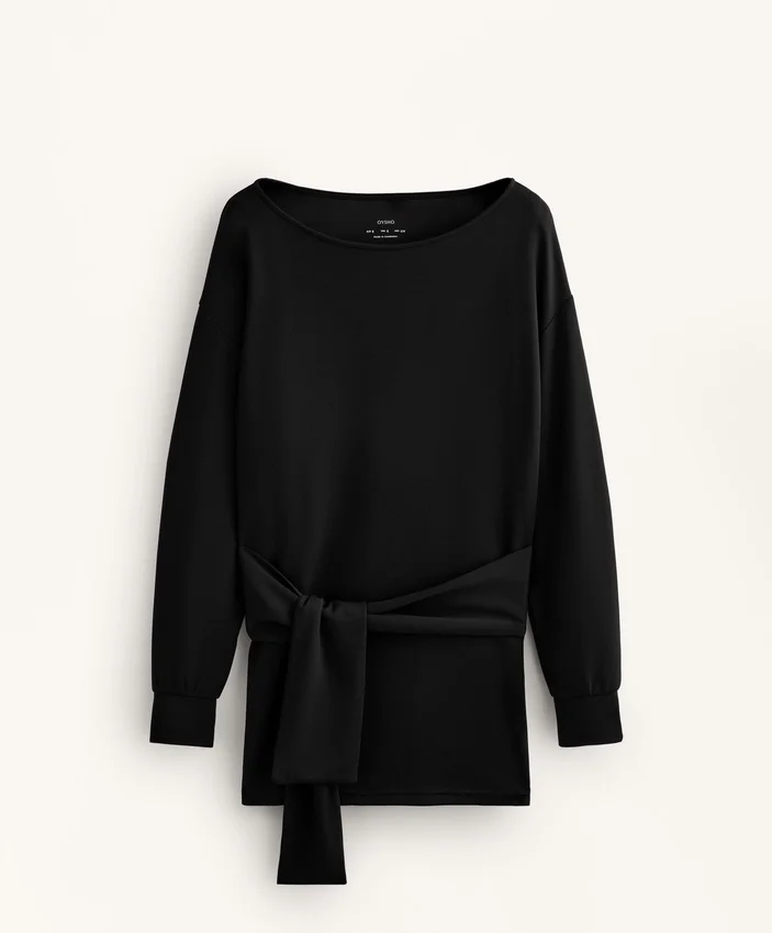 Sudadera larga de modal Soft Touch con detalle de nudo Sudadera larga de modal Soft Touch con detalle de nudo