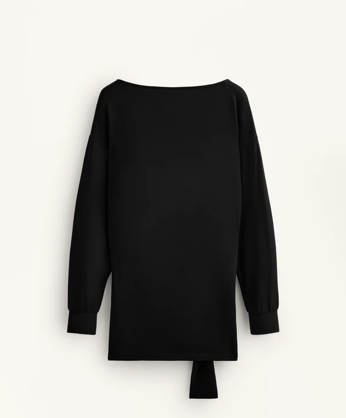 Sudadera larga de modal Soft Touch con detalle de nudo Sudadera larga de modal Soft Touch con detalle de nudo