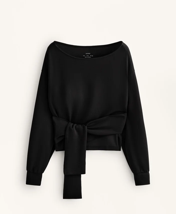 Sudadera Soft Touch anudada con modal Sudadera Soft Touch anudada con modal