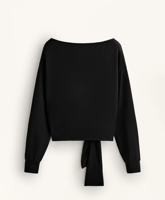 Sudadera Soft Touch anudada con modal Sudadera Soft Touch anudada con modal