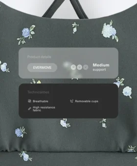 Sujetador deportivo Evermove de sujeción ligera con estampado floral